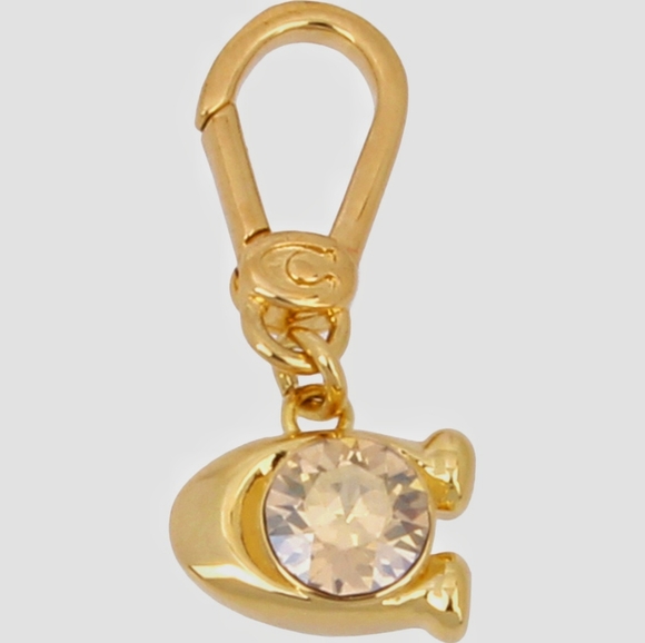 Coach Jewelry - COACH Collectible Signature C Stone Charm Swarovski Crystals Gold Tone
